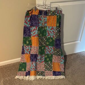 Colorful custom handmade Patchwork Maxi Skirt